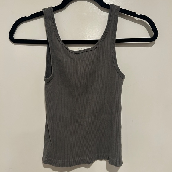 Brandy Melville/John Galt Gray Ribbed Women's Tank Top - Picture 2 of 3